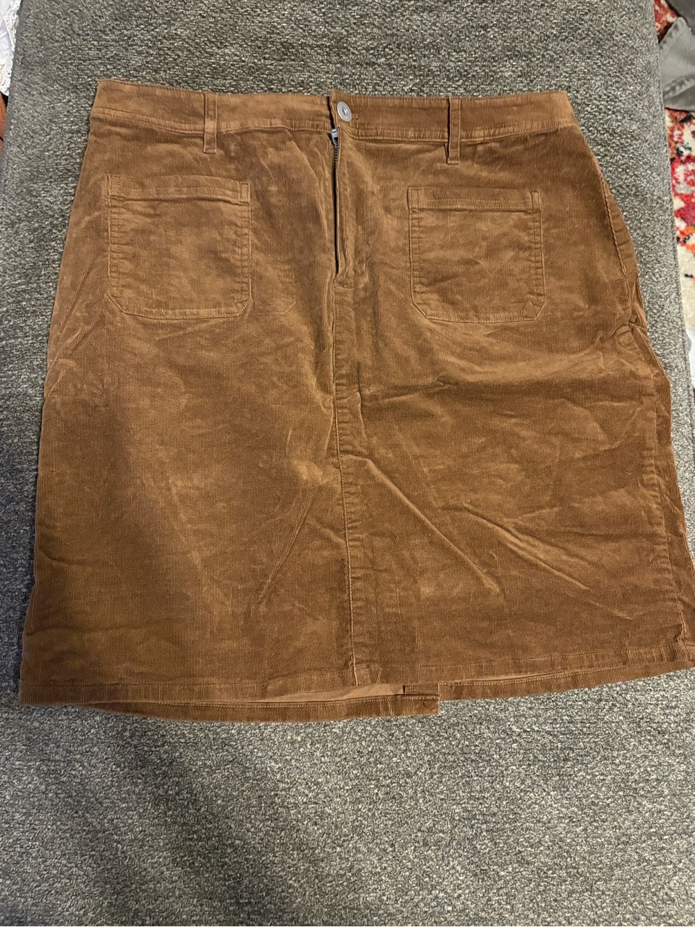 J. Jill Chestnut Brown Corduroy Pencil Skirt